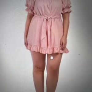 NWT ELOQUII Plus Linen Blend Smocked Ruffle Mini Dress